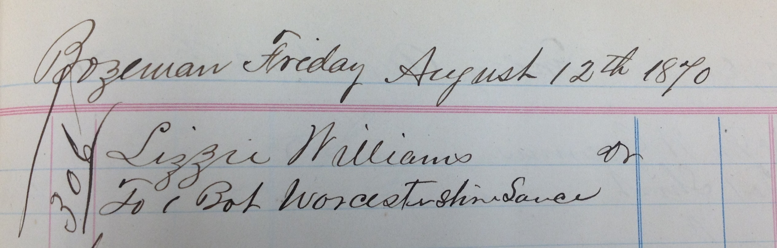 Lizzie Williams Ledger